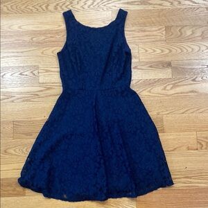 Speechless Navy Blue Cocktail Dress Flower Lace Extra Small